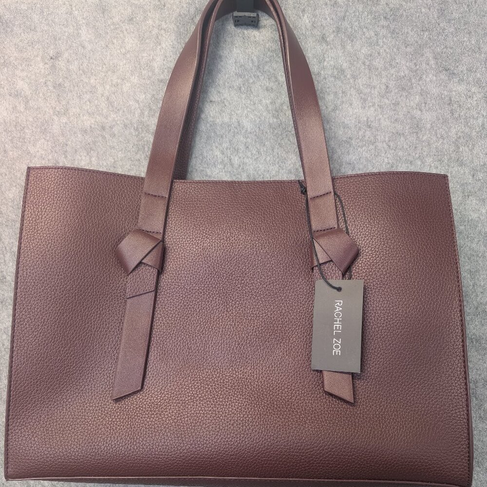 Rachel Zoe Burgundy tote shoulder bag minimalist large spacious versatile